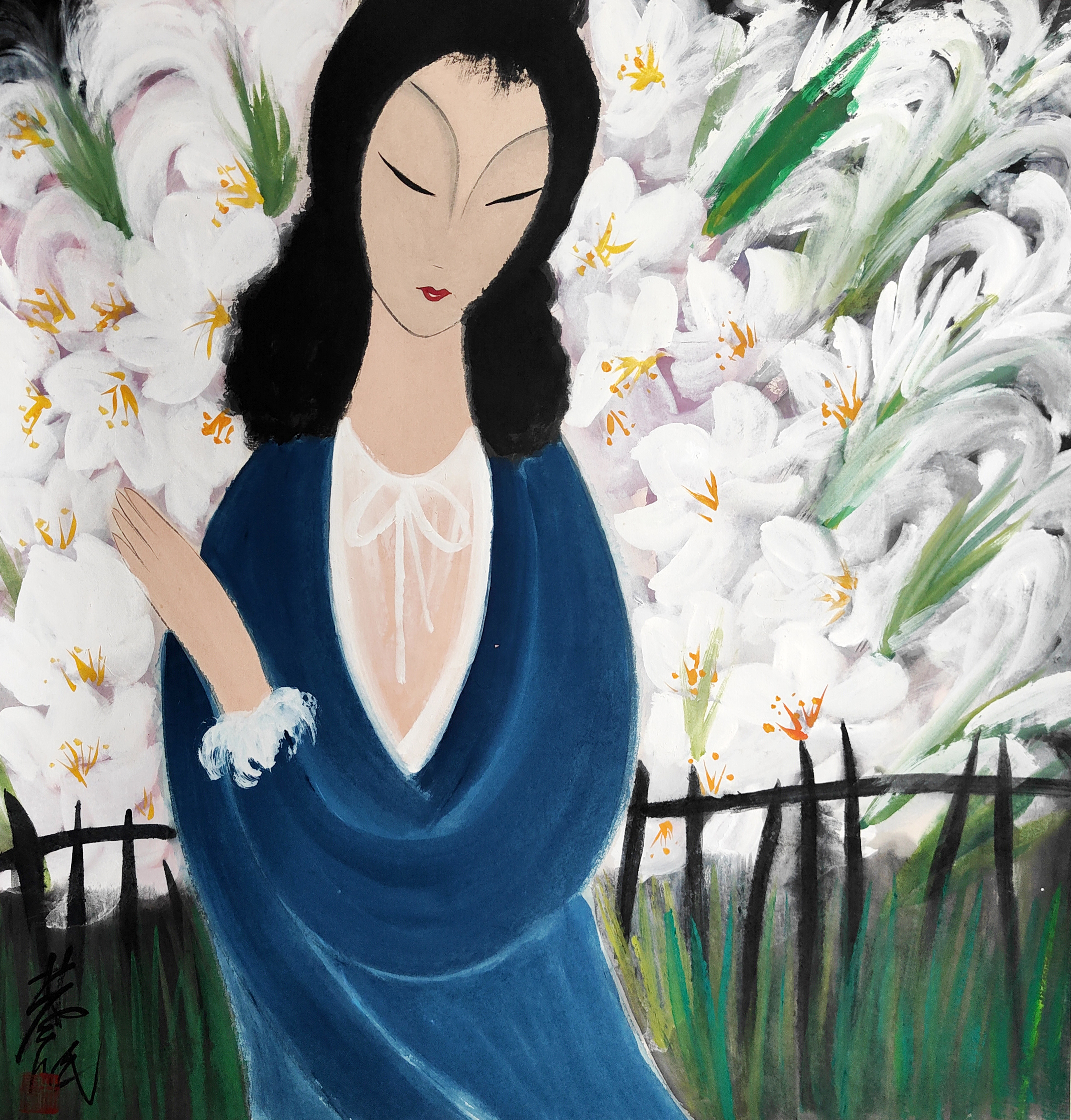 林风眠     仕女