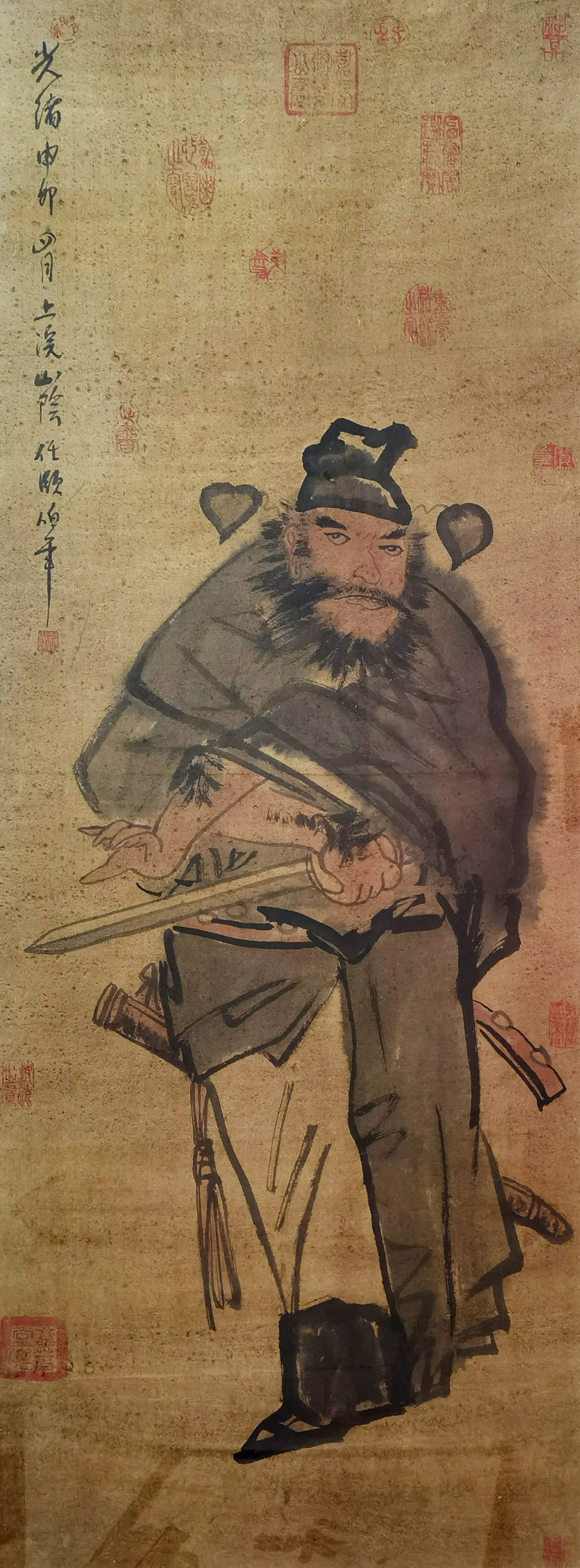 任伯年     钟馗  附：众多鉴赏藏印