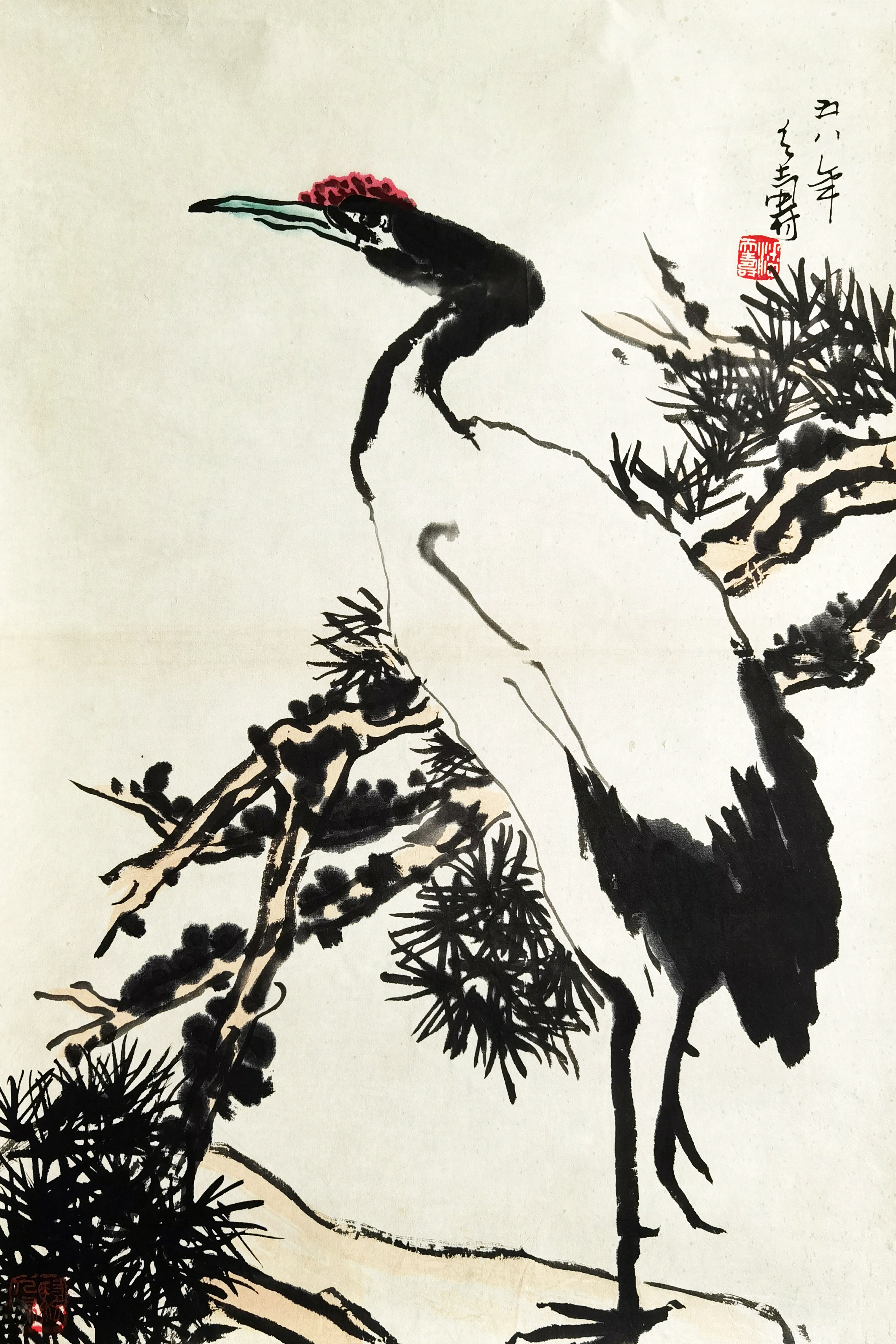 潘天寿     松鹤