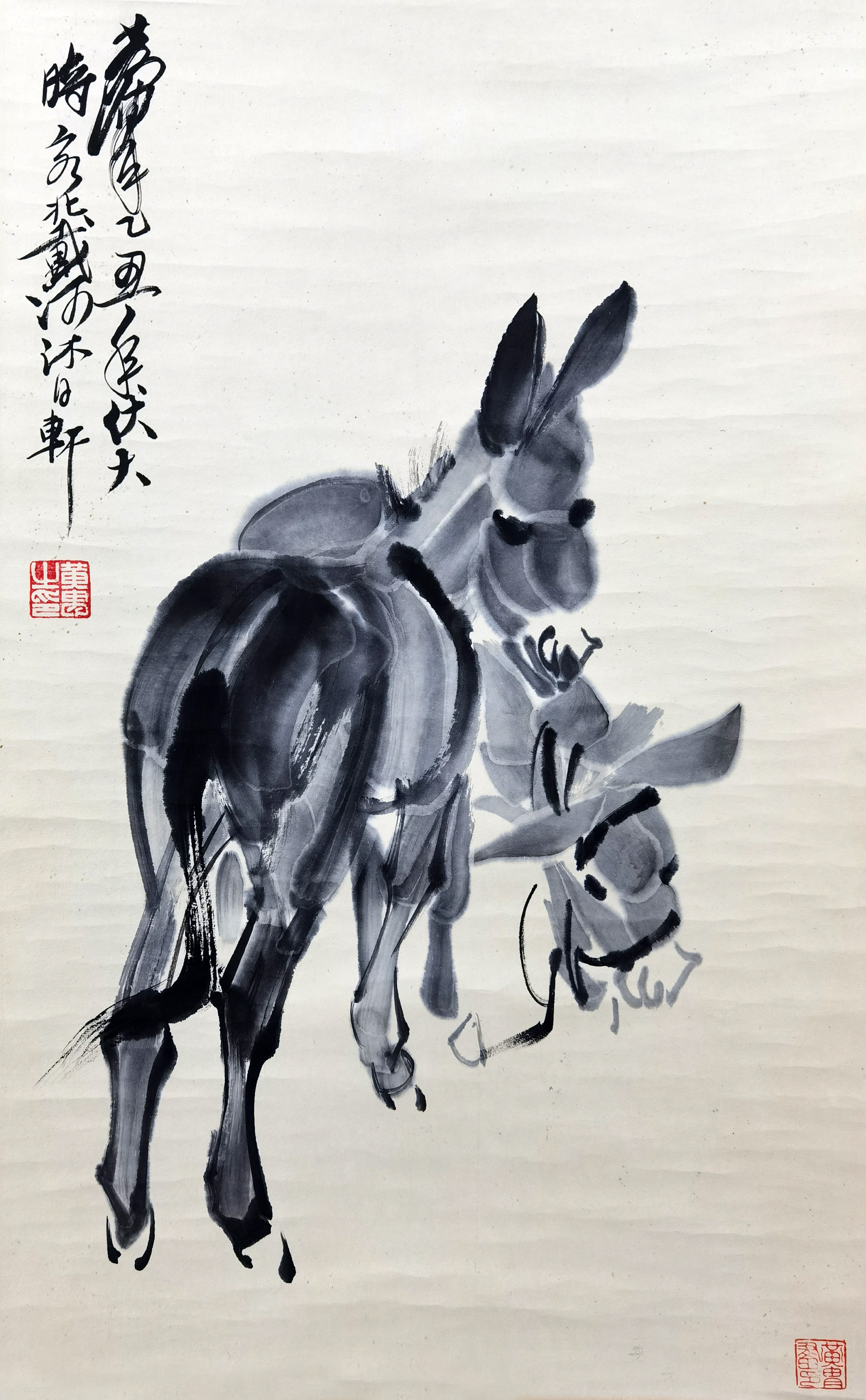 黄胄     双驴图