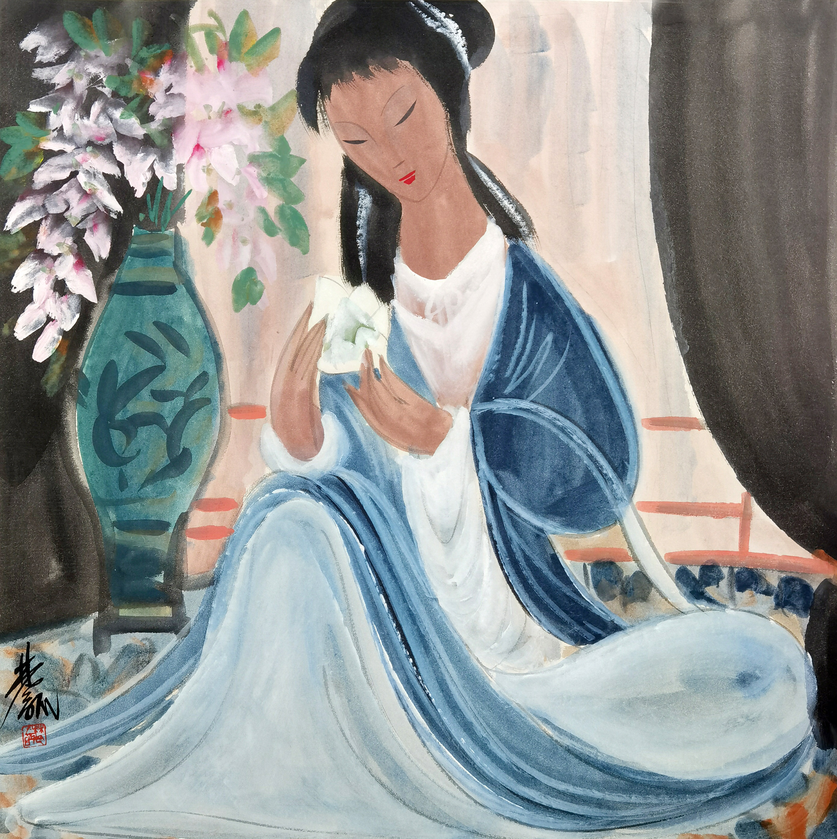 林风眠     仕女