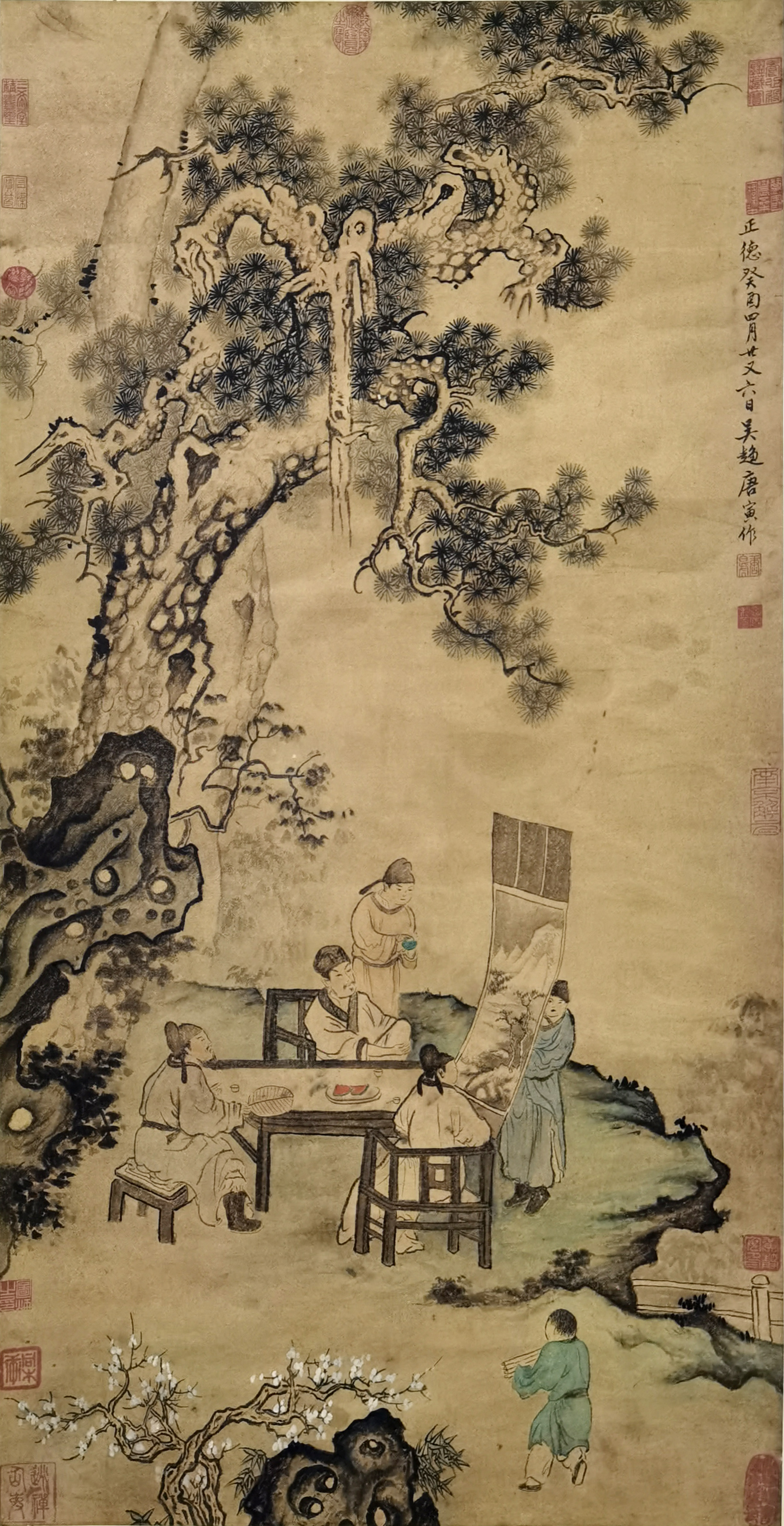 唐寅     山水人物   附：众多收藏鉴赏印