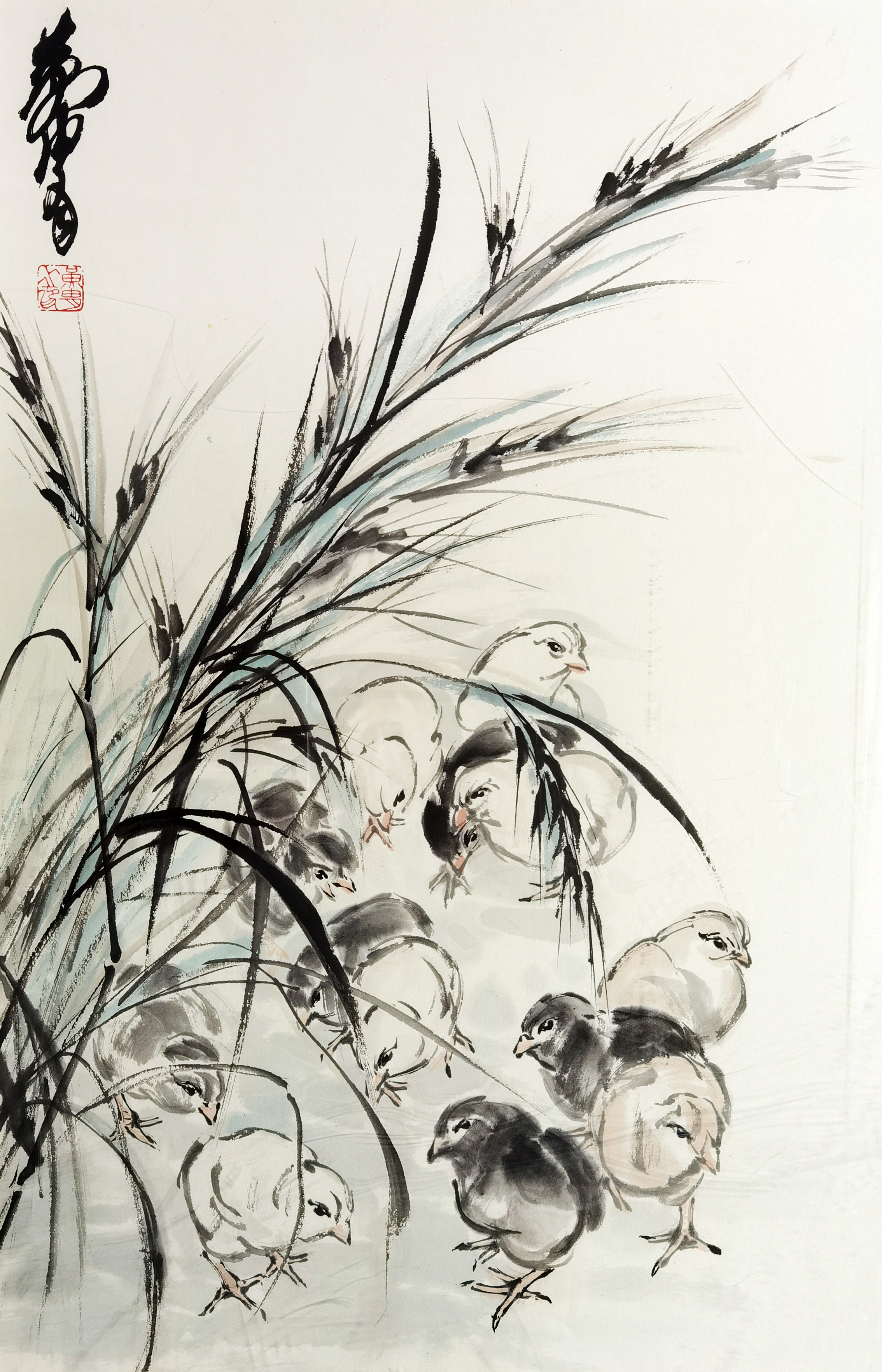 黄胄     群鸡图