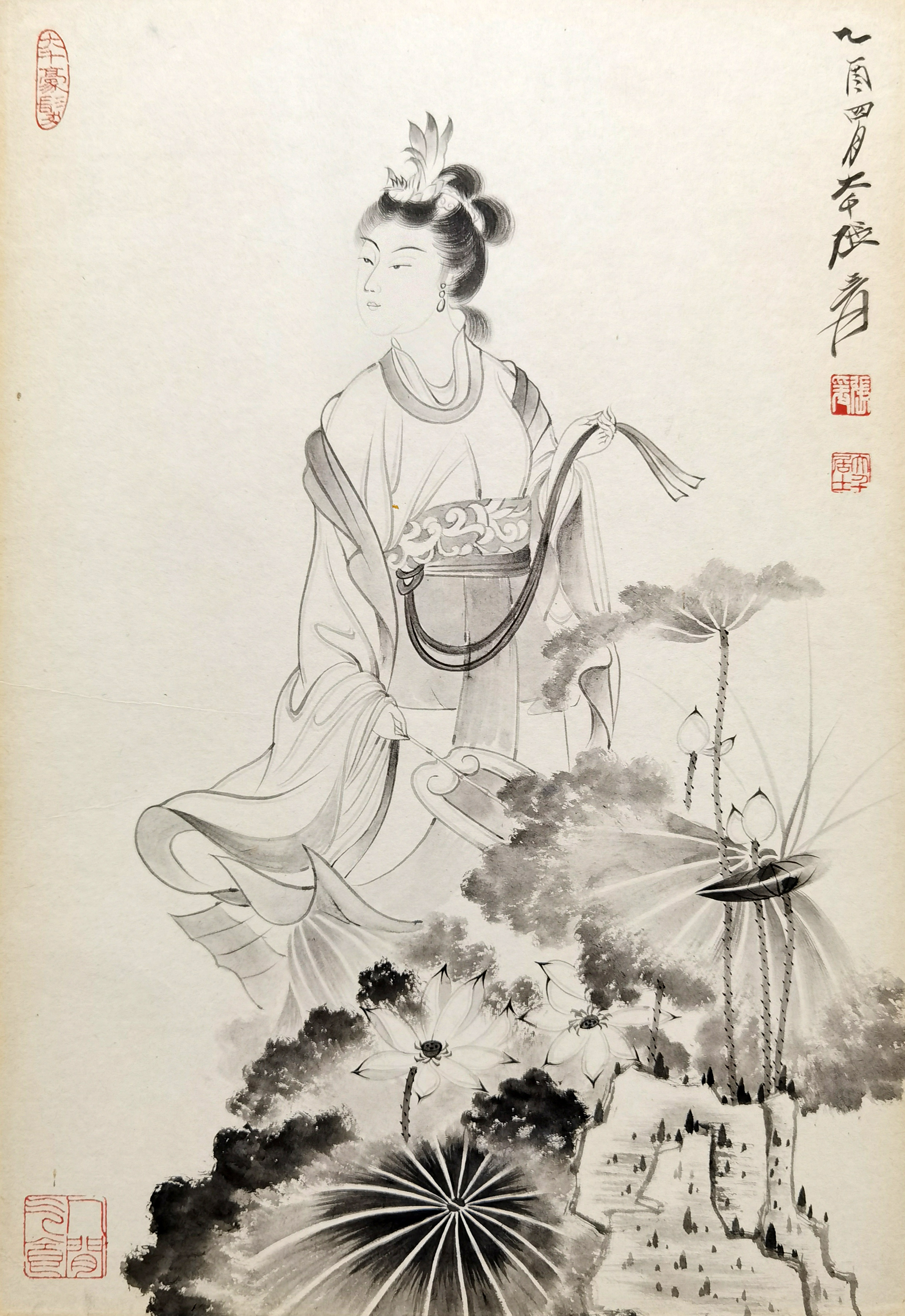 张大千     仕女