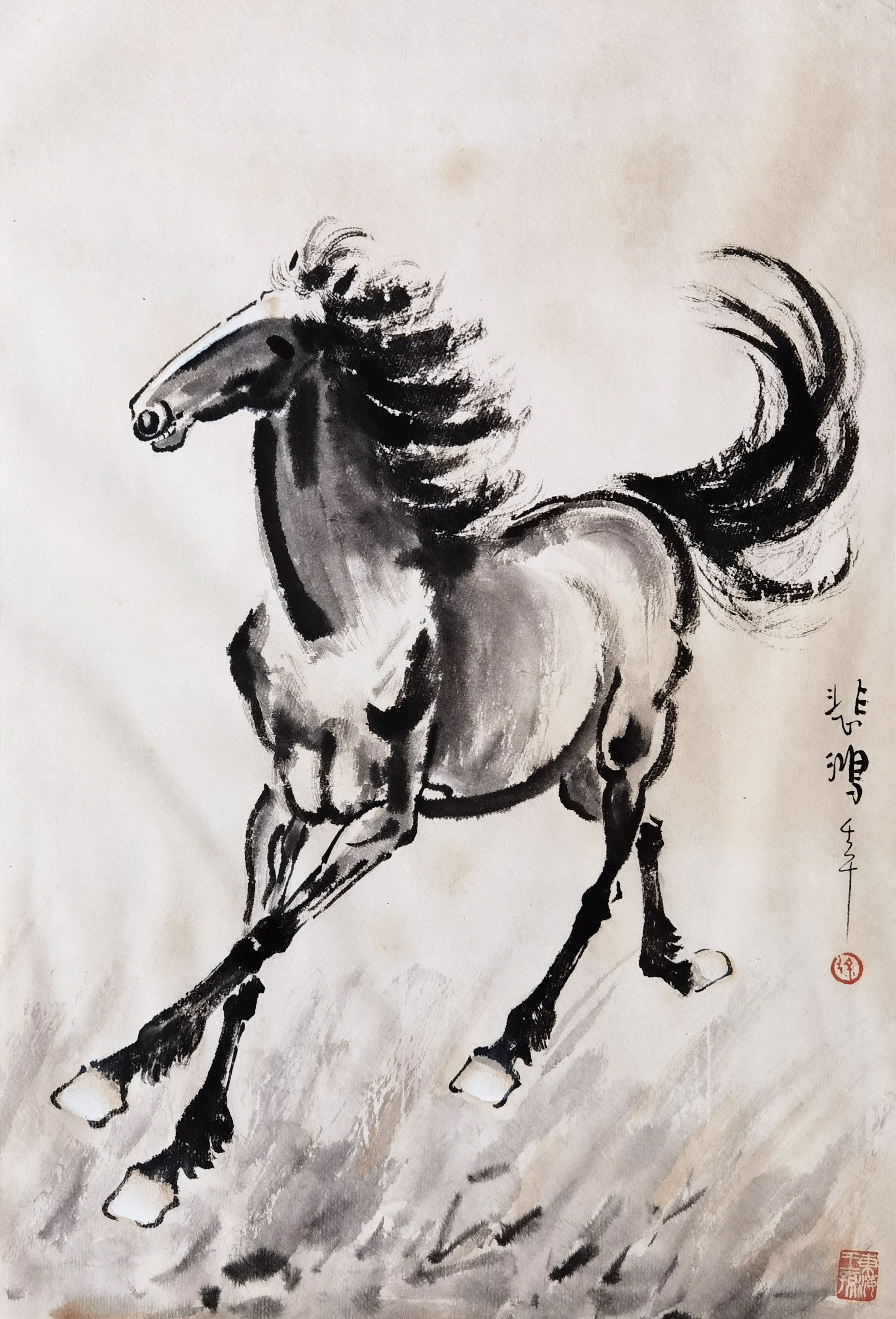 徐悲鸿     奔马图