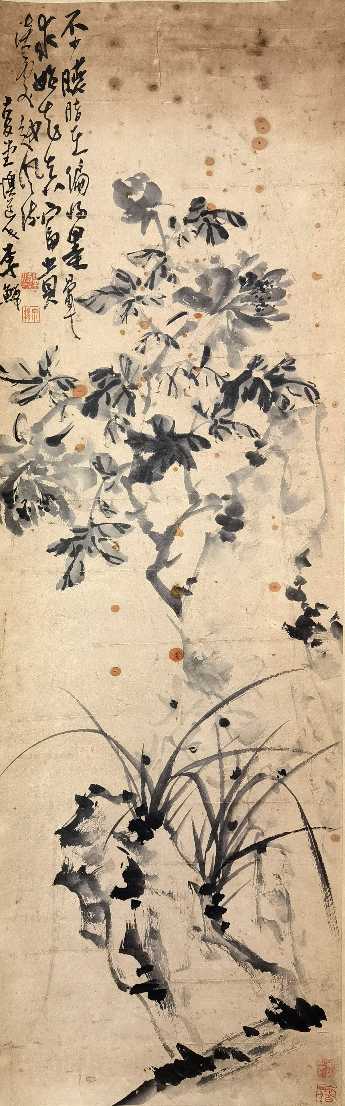 李鱓     兰石图