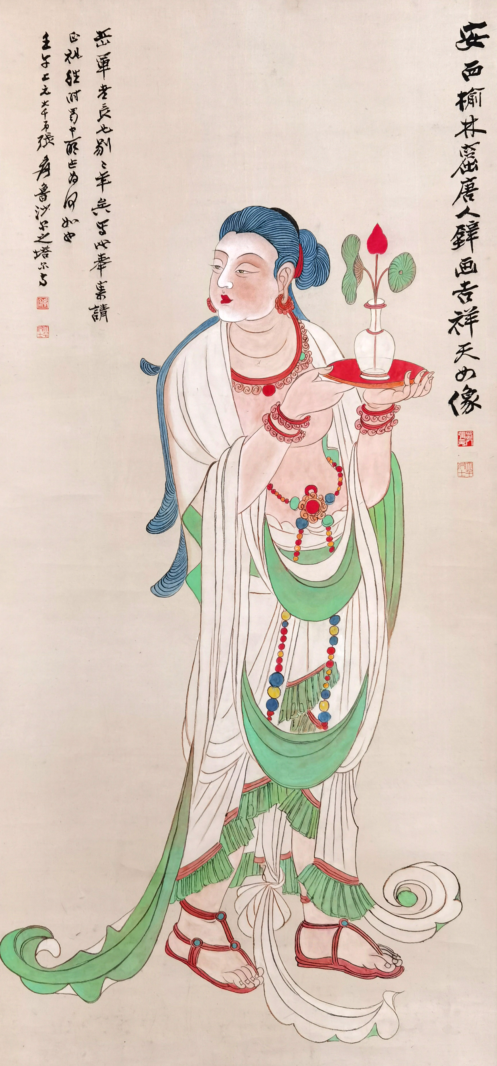 张大千     唐人壁画佛像