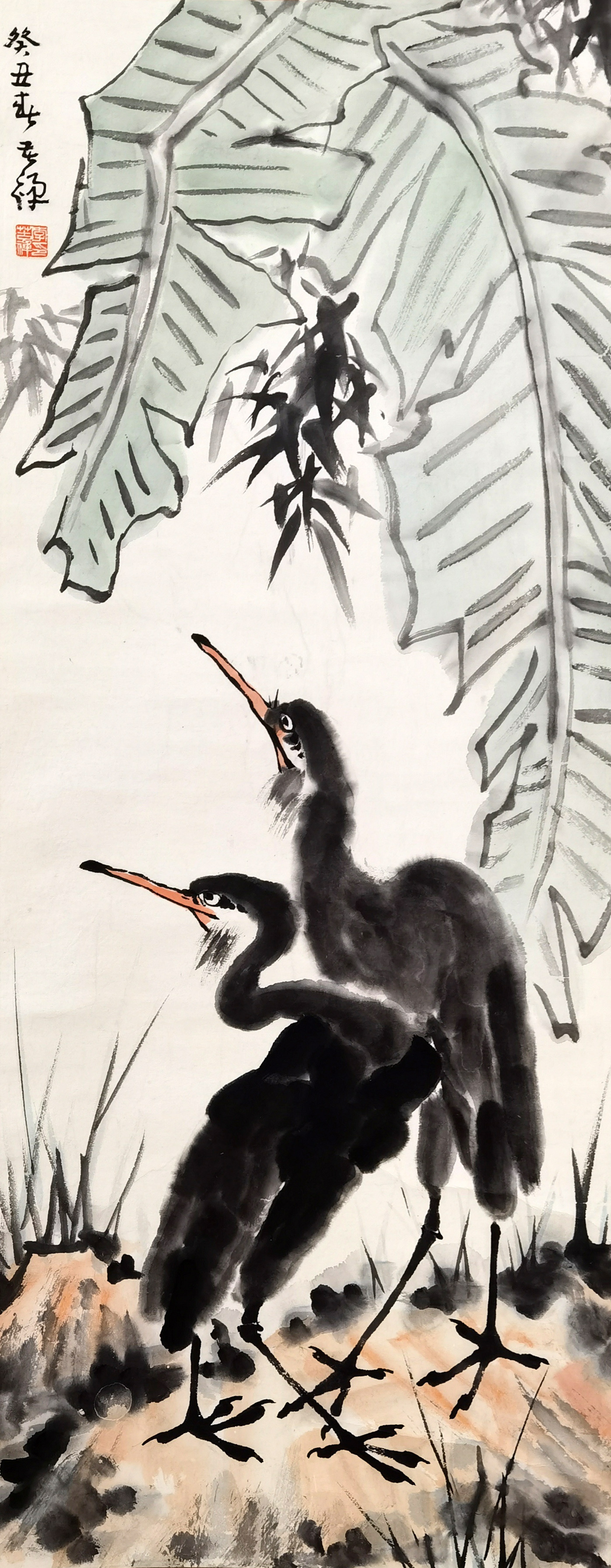 李苦禅     蕉竹珍禽