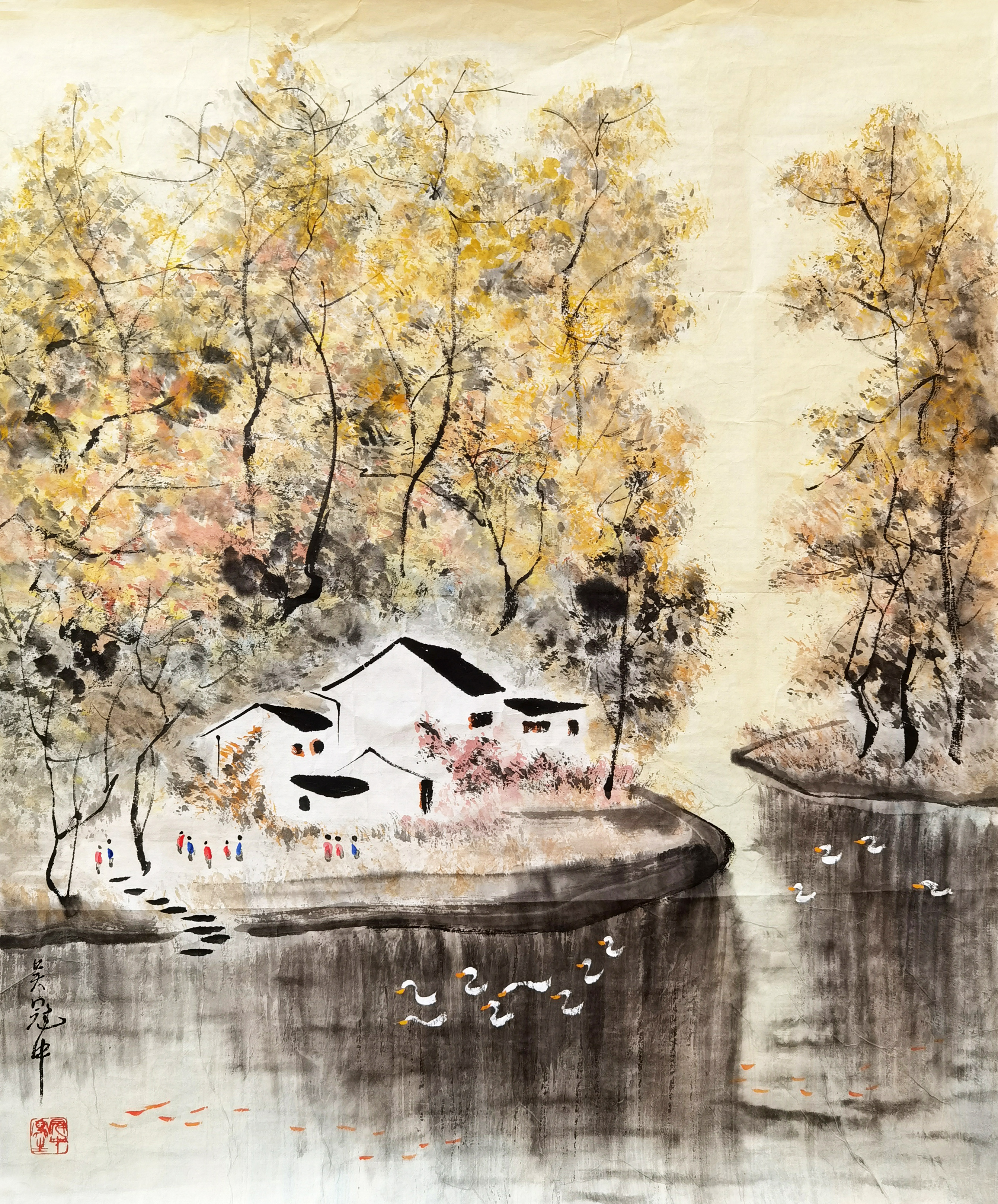 吴冠中     乡村