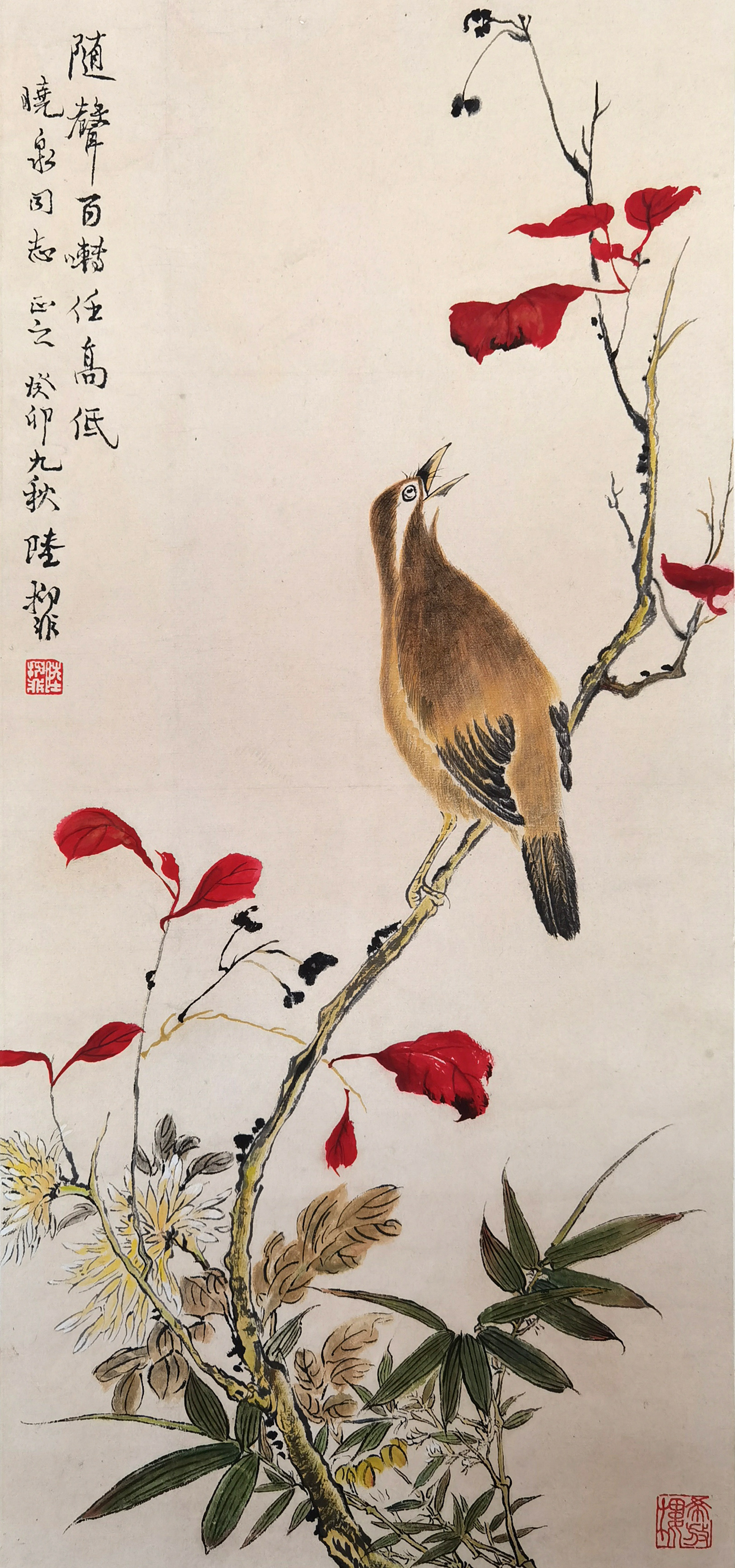 陆抑非     花鸟