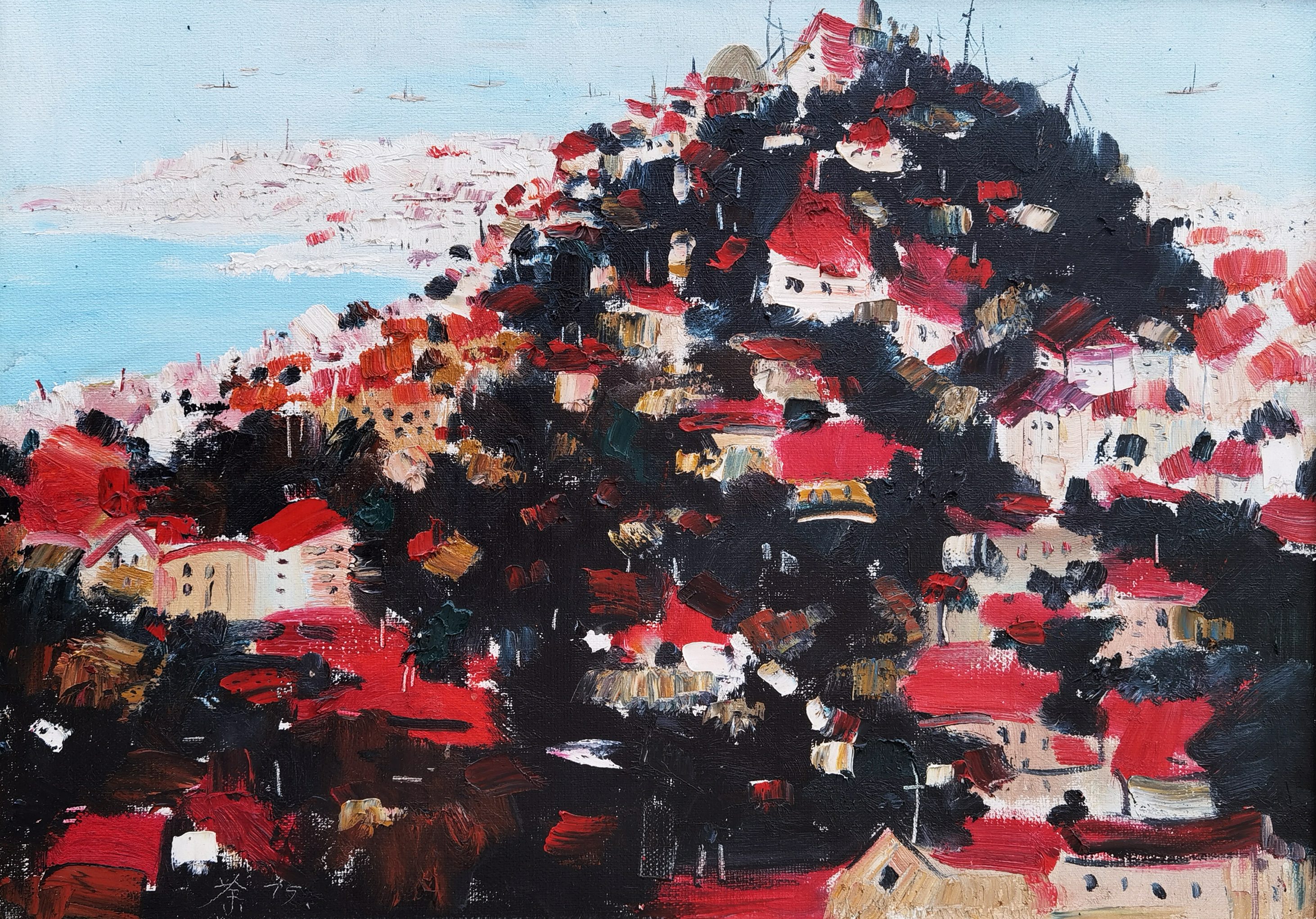 吴冠中     青岛  油画