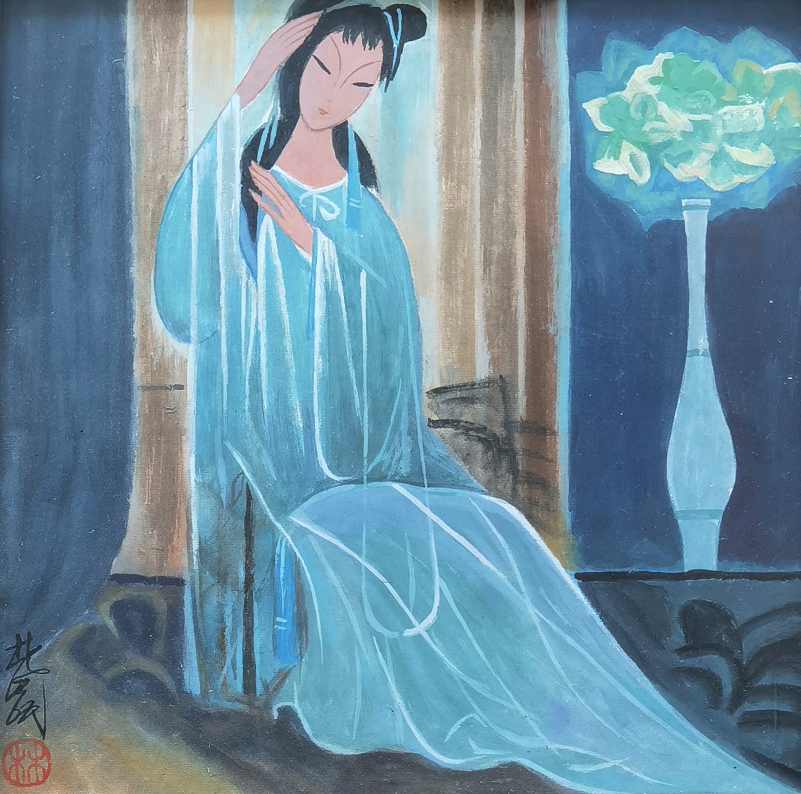 林风眠     仕女图