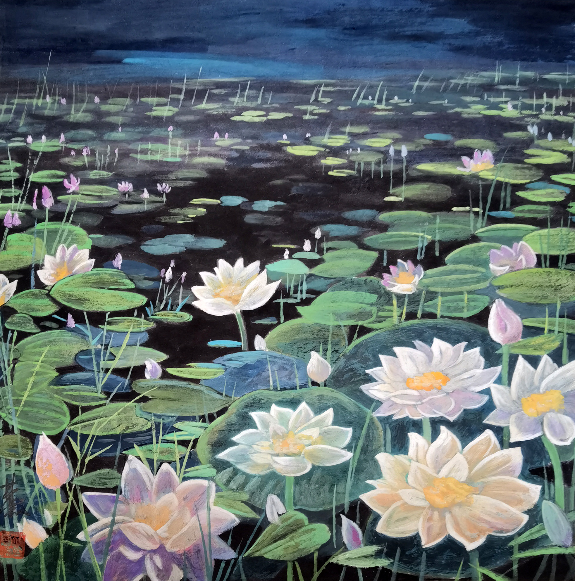 林风眠     睡莲