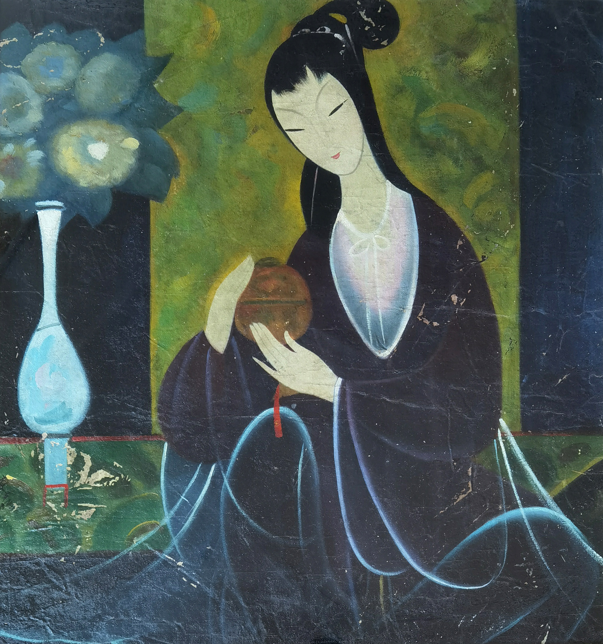 林风眠     紫衣仕女