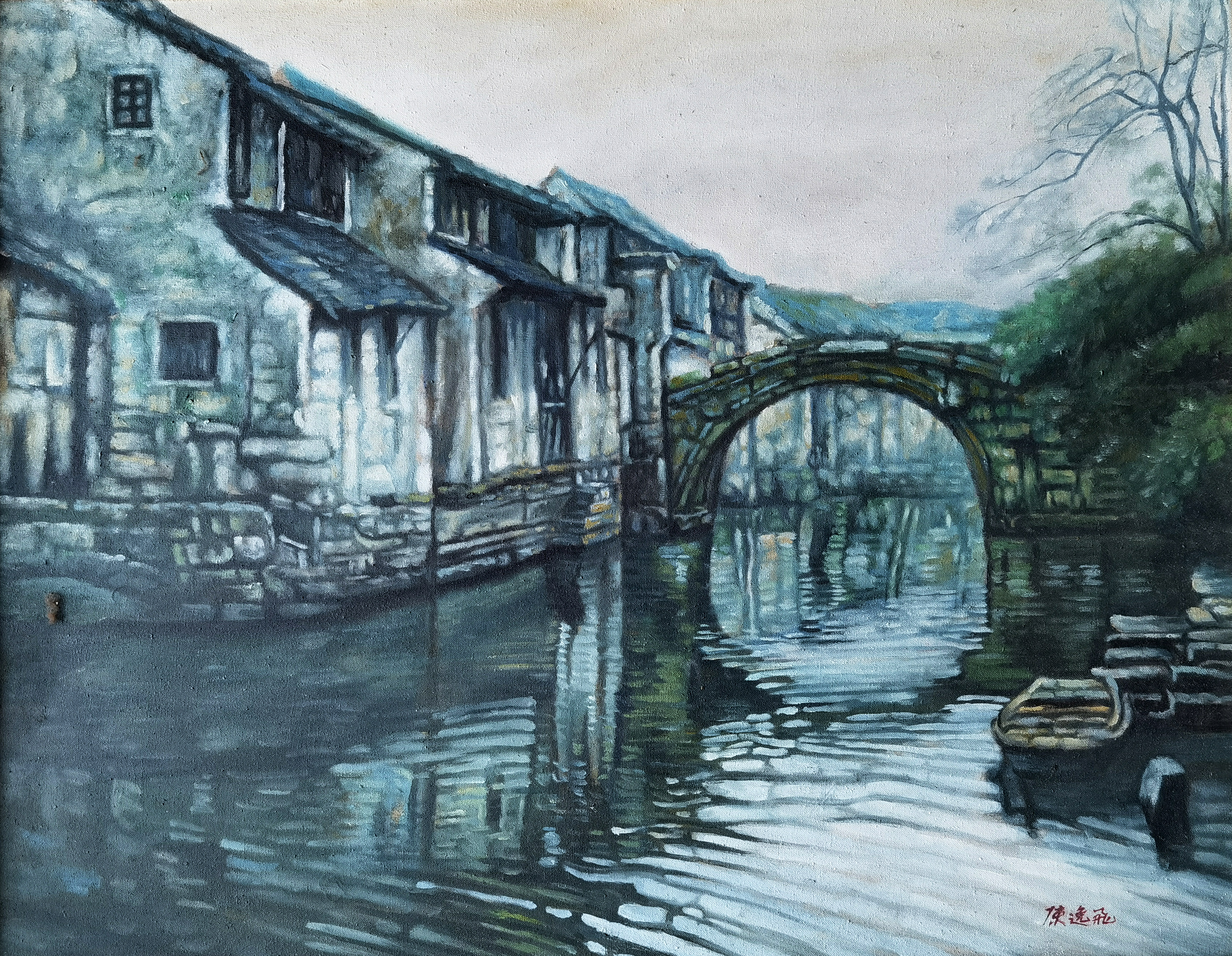 陈逸飞     小桥 油画