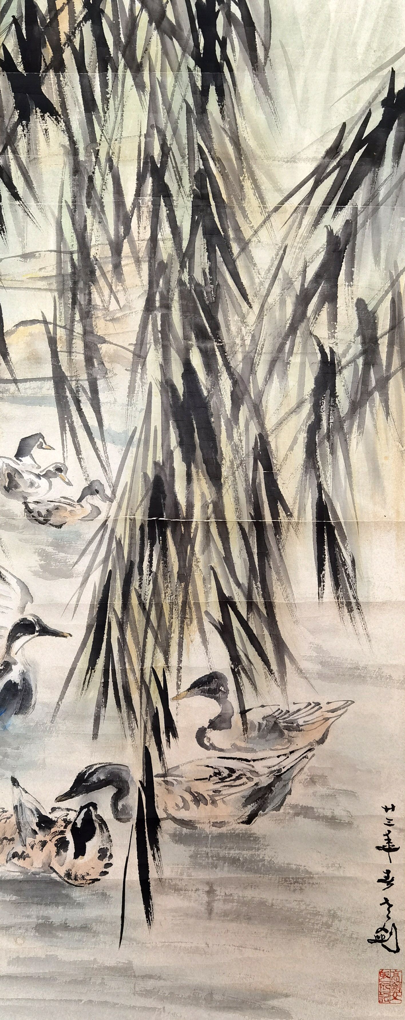 高剑父     群鸭图
