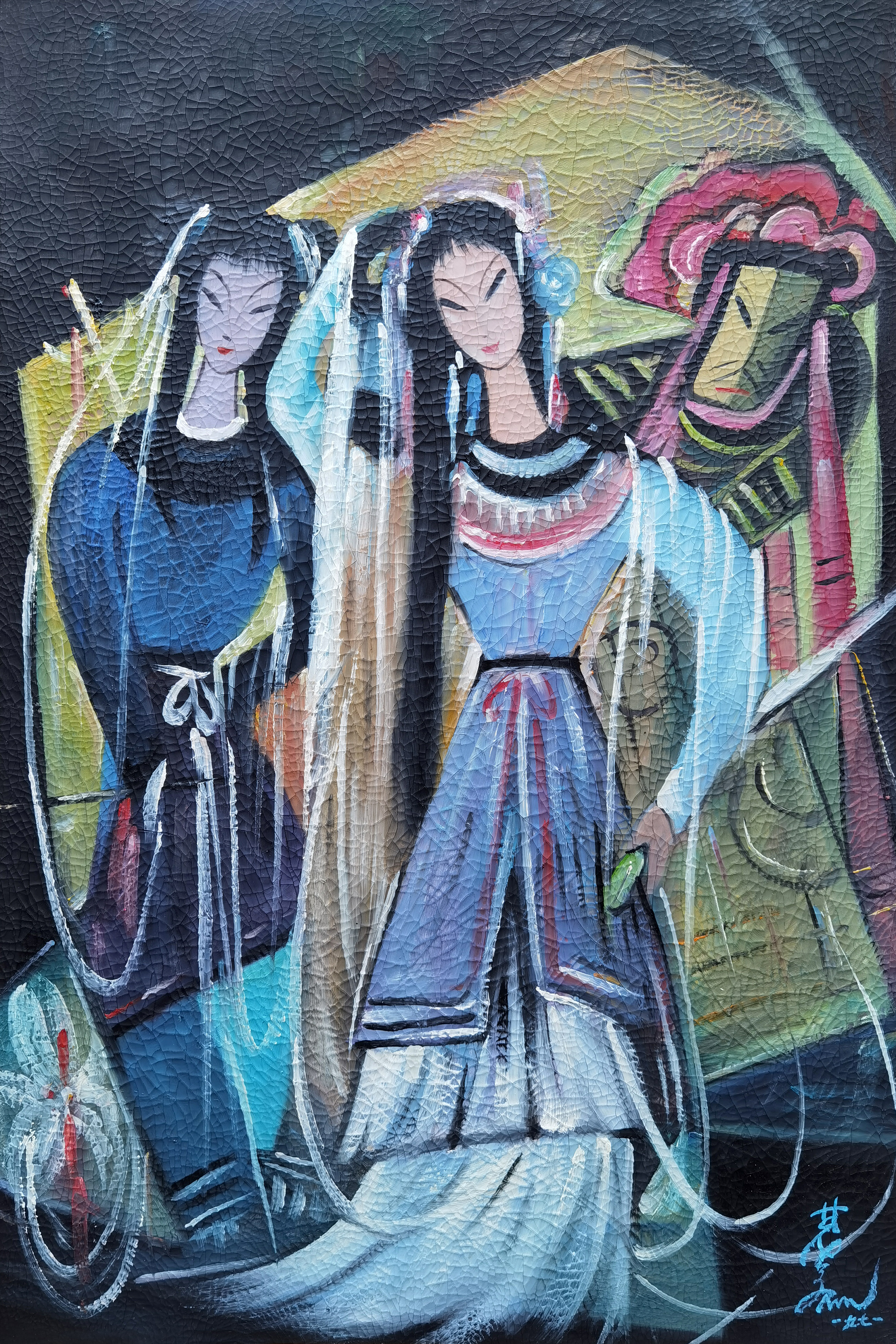 林风眠     戏剧人物 油画