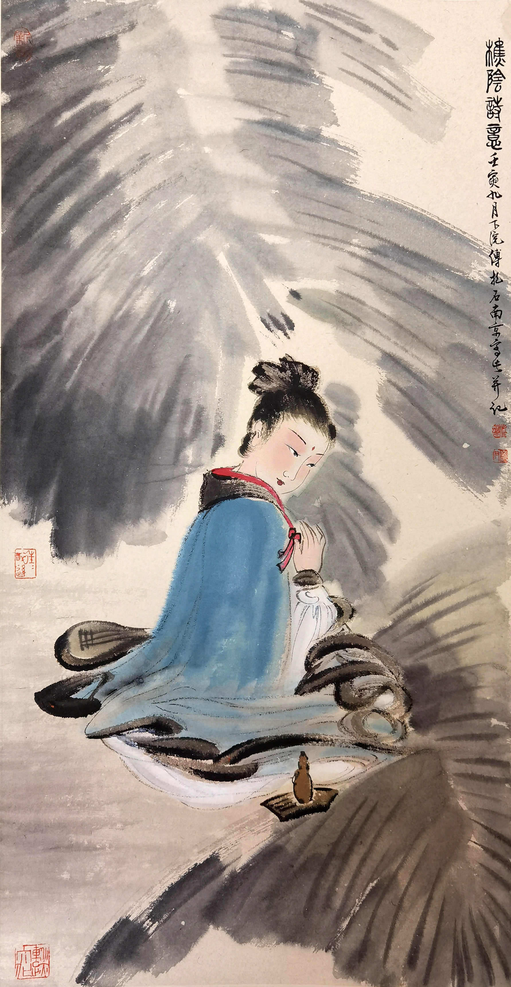 傅抱石     芭蕉仕女