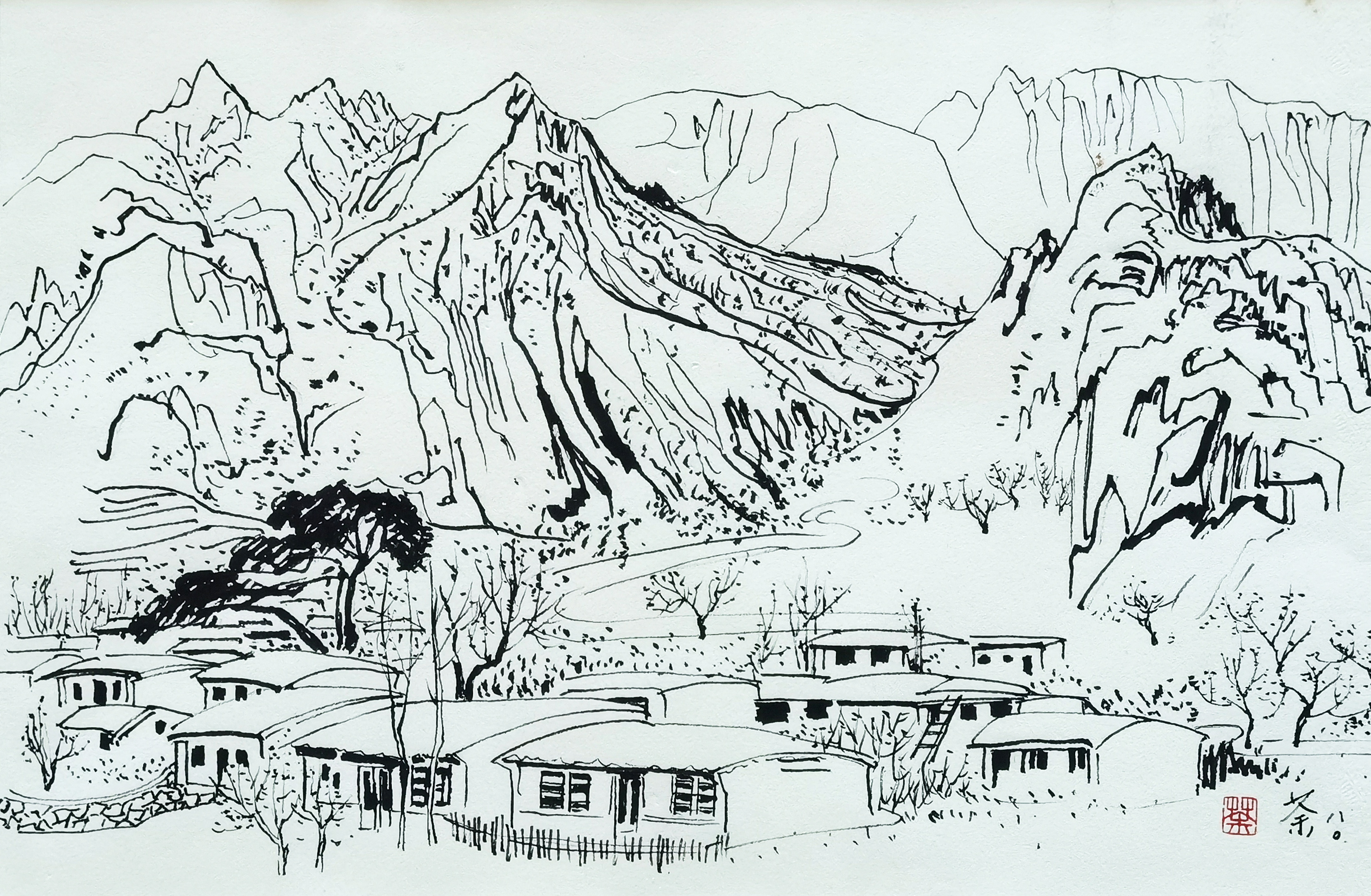 吴冠中     风景速写