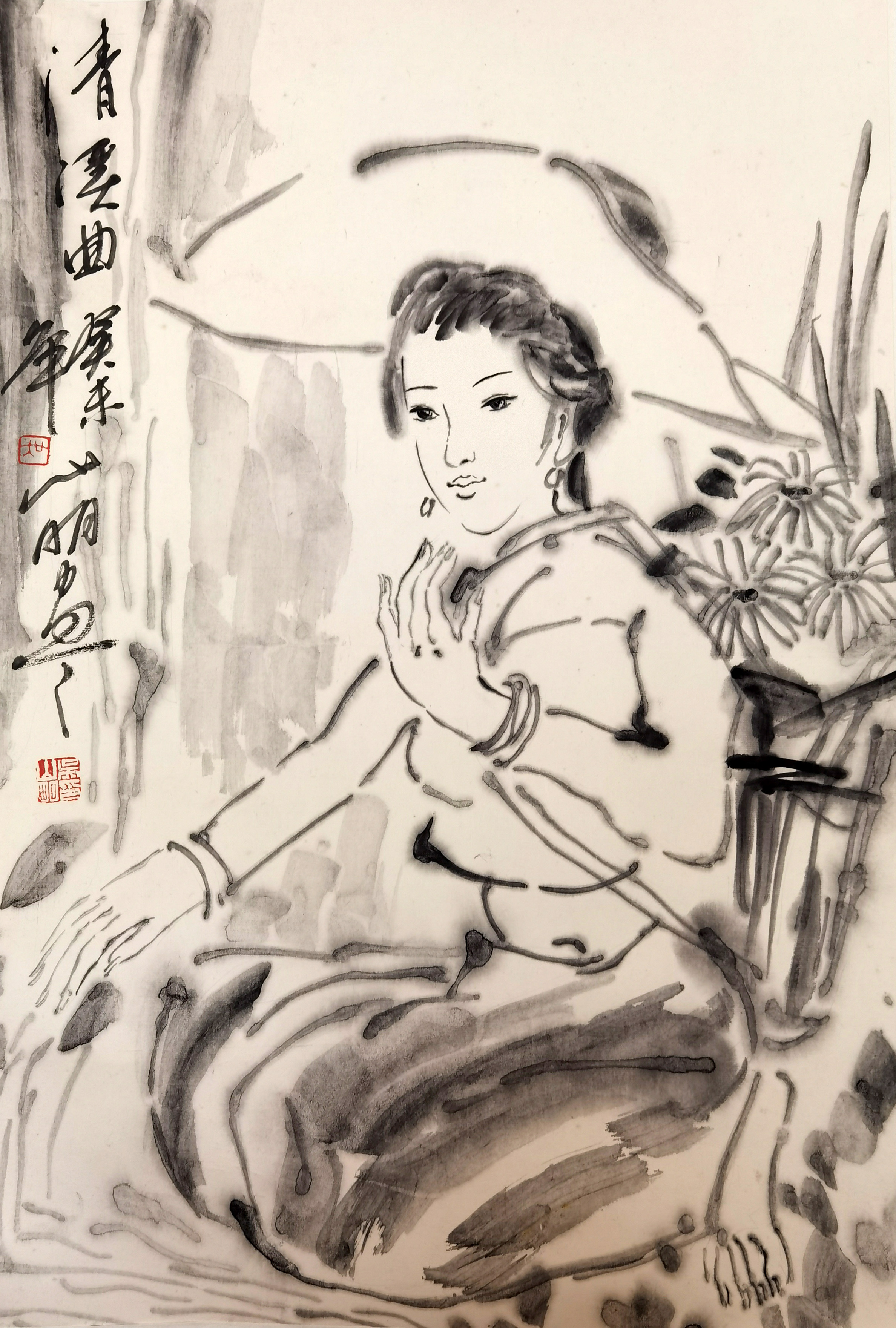吴山明     清溪曲
