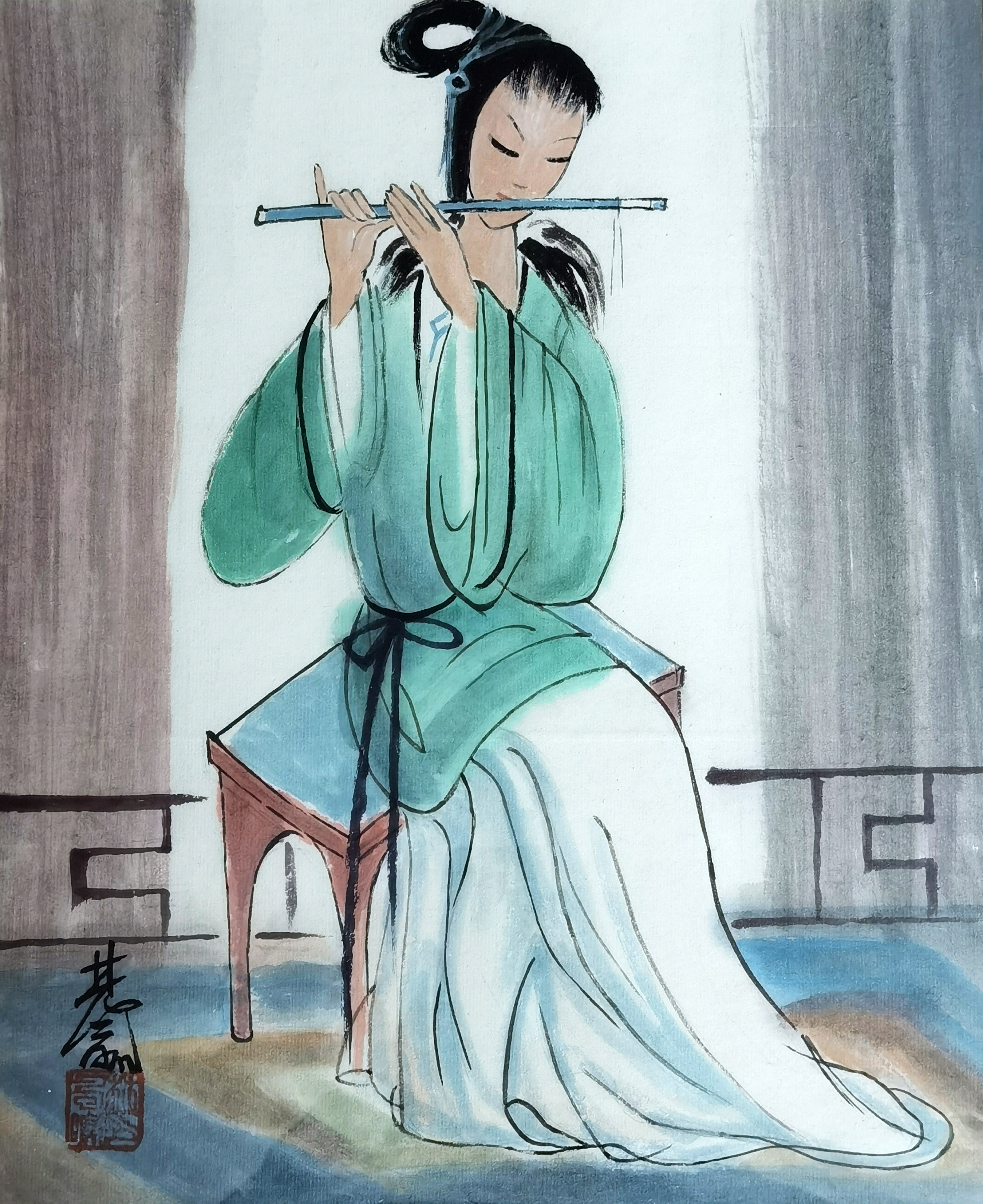 林风眠     仕女