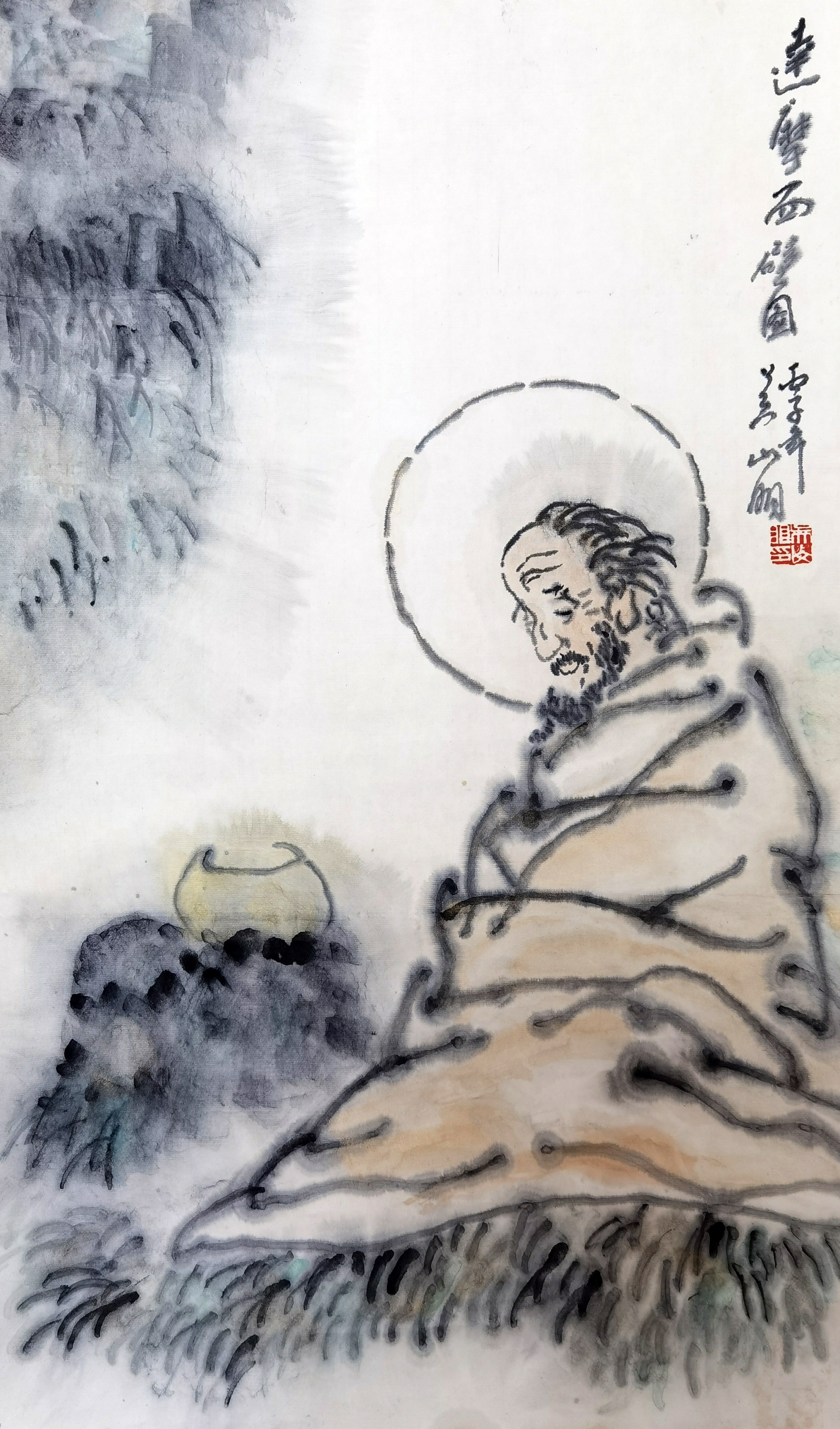 吴山明     达摩面壁