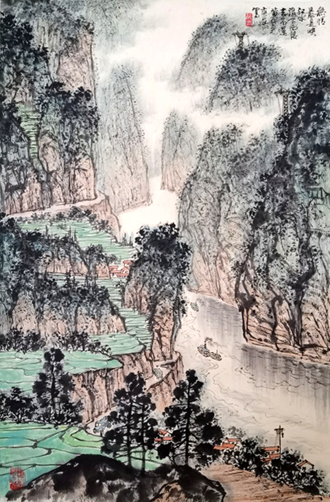 黄纯尧     峡江图